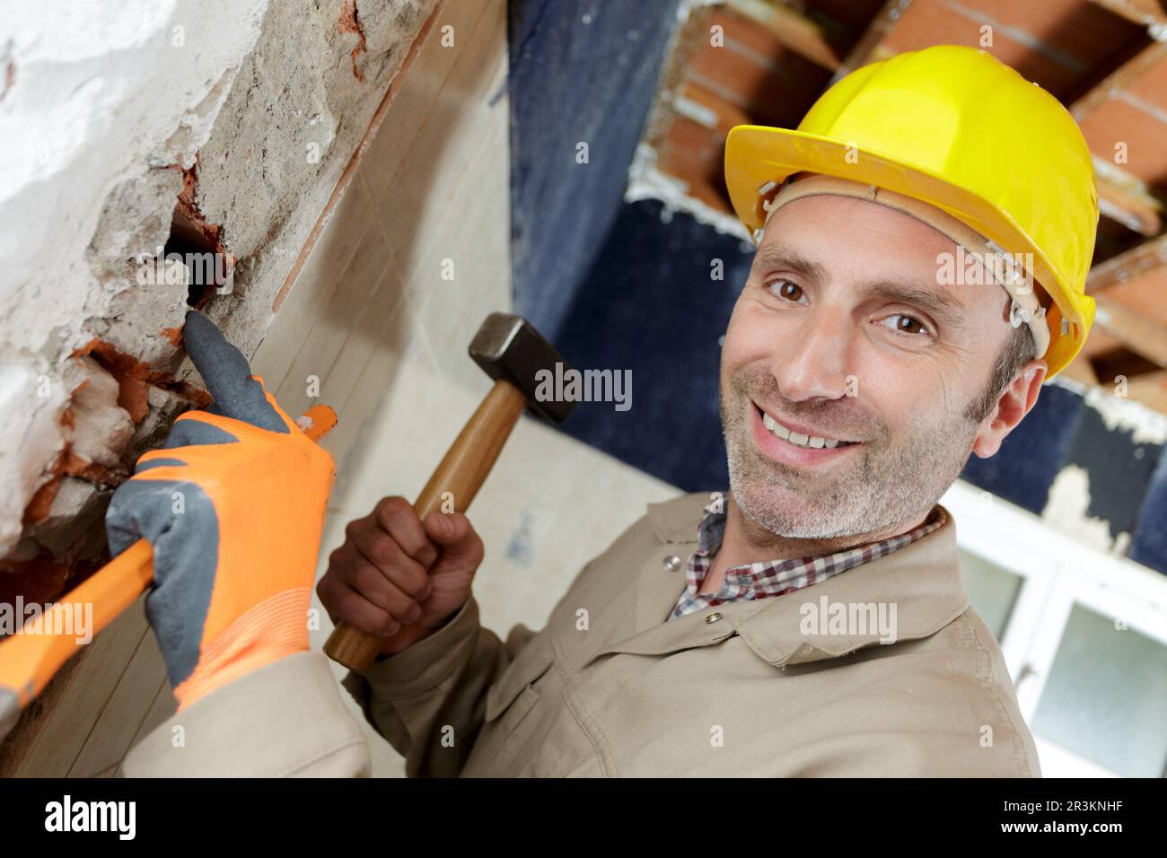 Man with sledge hammer white background hi-res stock photography and images  - Alamy
