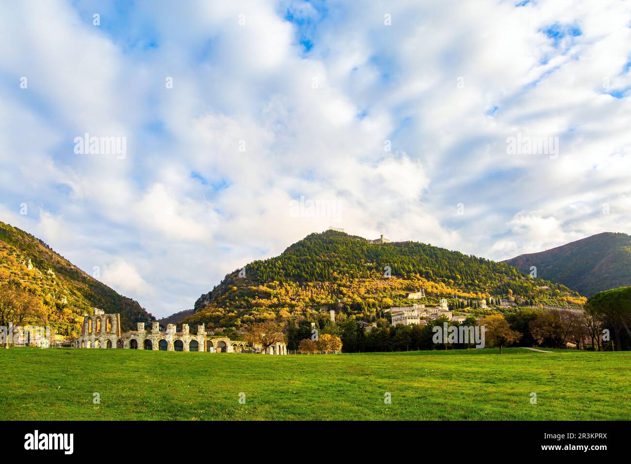 The Gubbio in the Umbrian mountains Stock Photo