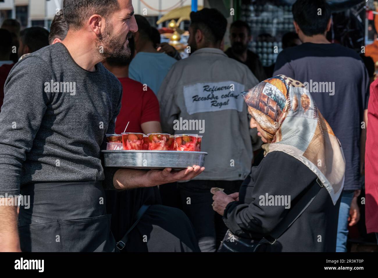 Istanbul, Turkey. 22nd May, 2023. A vendor seen selling pickle juice in