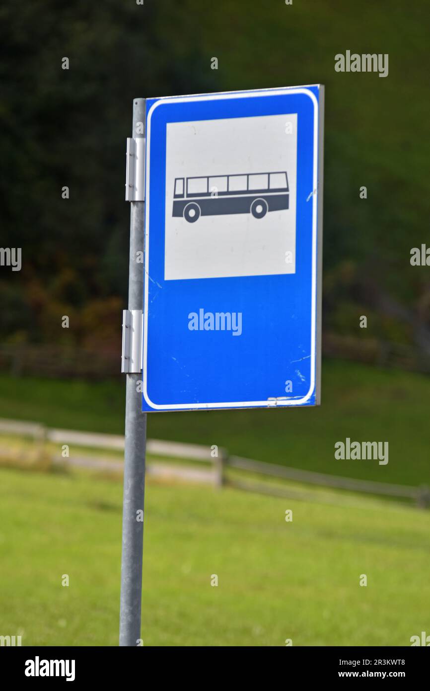 Traffic sign bus stop Stock Photo Alamy