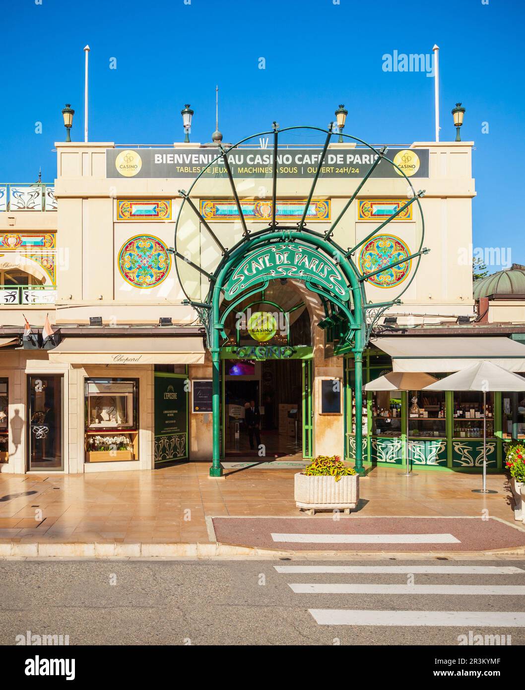MONACO - SEPTEMBER 26, 2018: Casino Cafe de Paris in Monte Carlo in Monaco Stock Photo