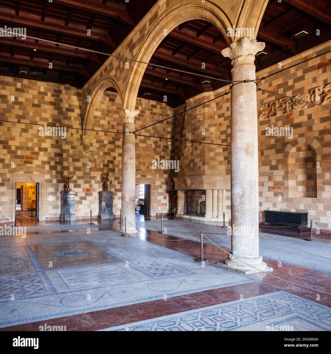 RHODES, GREECE - MAY 13, 2018: Palace of the Grand Master in the old town of Rhodes Greece Stock Photo