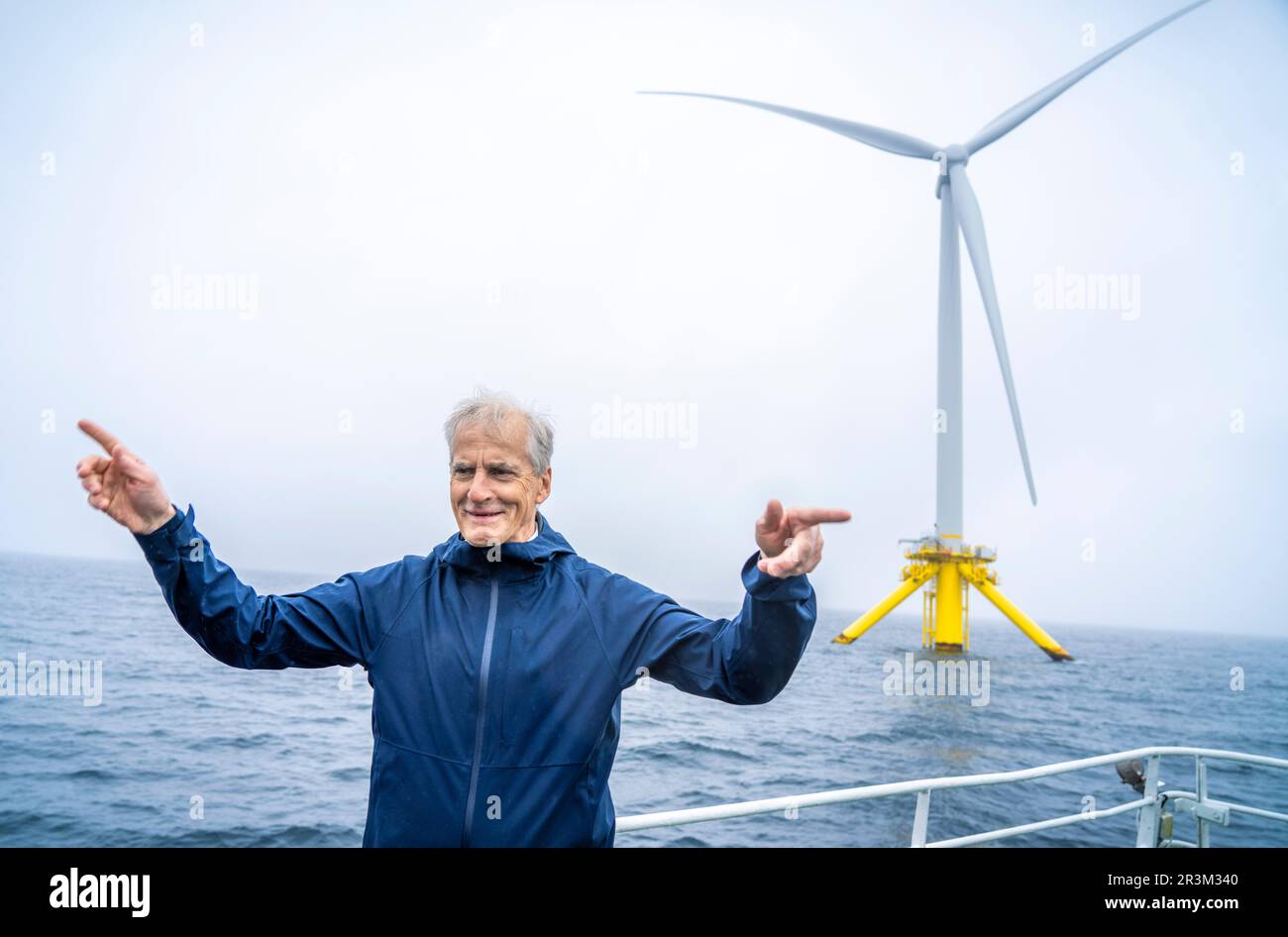 Haugesund 20230524.Norwegian Prime Minister Jonas Gahr Stoere is participating in this year's international festival for floating offshore wind 'Floating Wind Days' in Haugesund. Photo: Ole Berg-Rusten / NTB Stock Photo