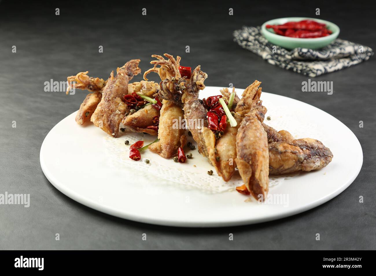 Crispy Deep fried baby Squid with Spicy Salt Stock Photo Alamy