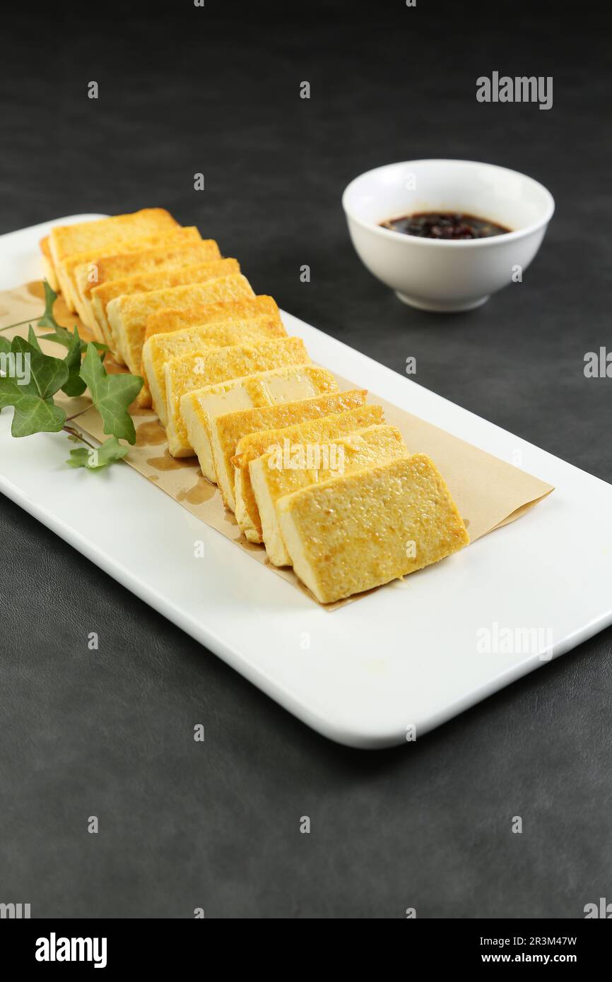 pan fried tofu vegan or vegetarian food Stock Photo Alamy