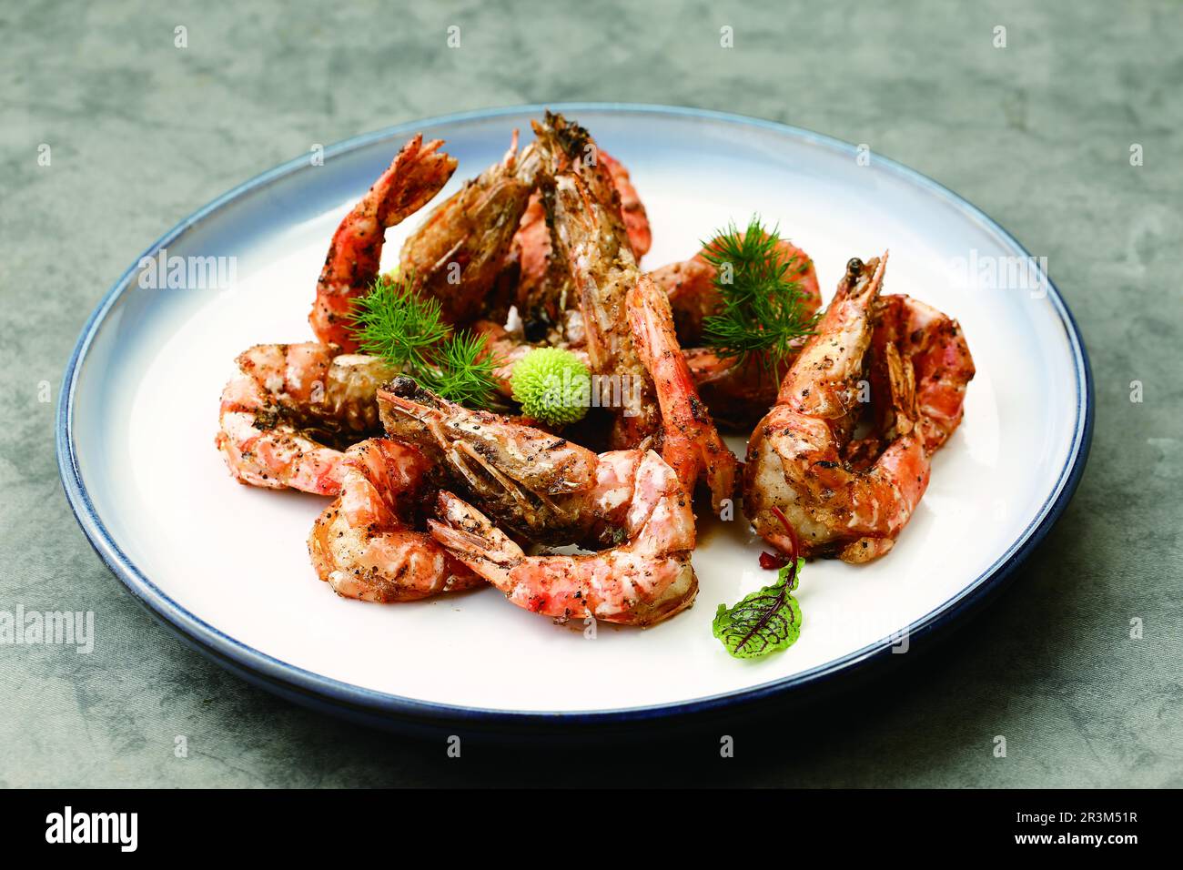 Sauted king Prawns with salt and pepper Stock Photo Alamy
