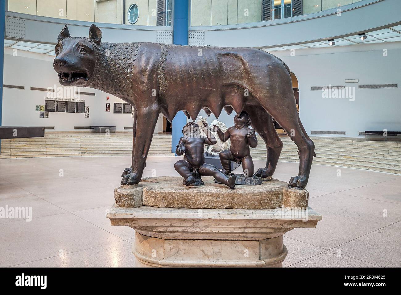 Bronze She-Wolf, Romulus and Remus Statues At The Capitoline Museum In Rome, Italy Stock Photo