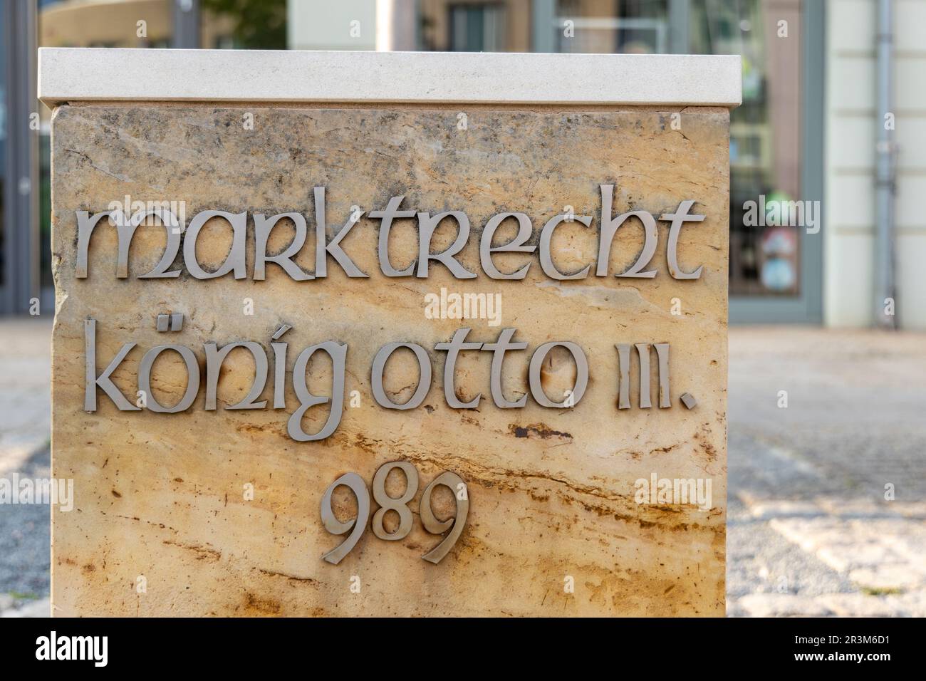 Historical market law Halberstadt King Otto III Stock Photo