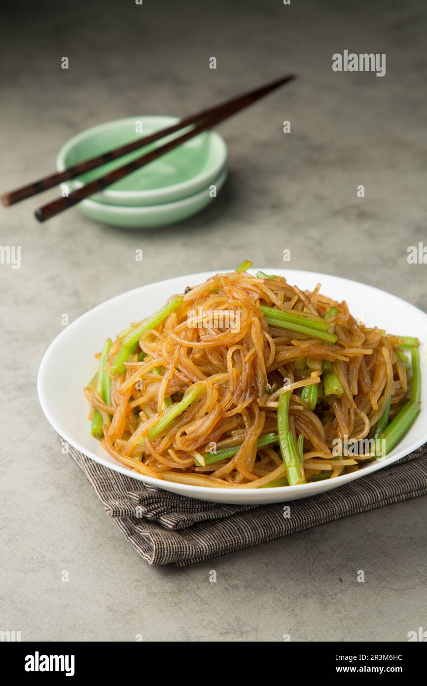 Traditional Chinese home cooking: stir-fried shredded potato Stock