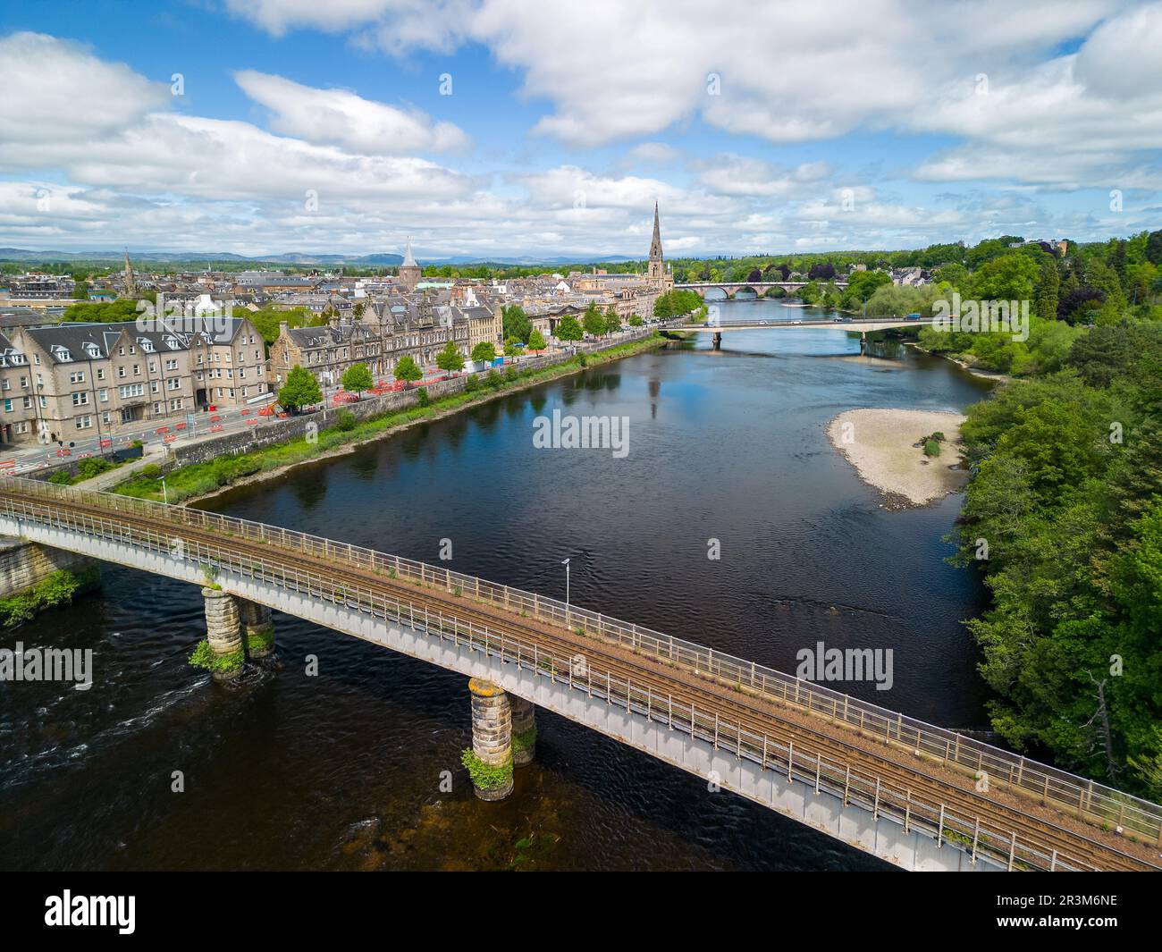 Aerial photo Perth, Perthshire, Scotland, UK Stock Photo