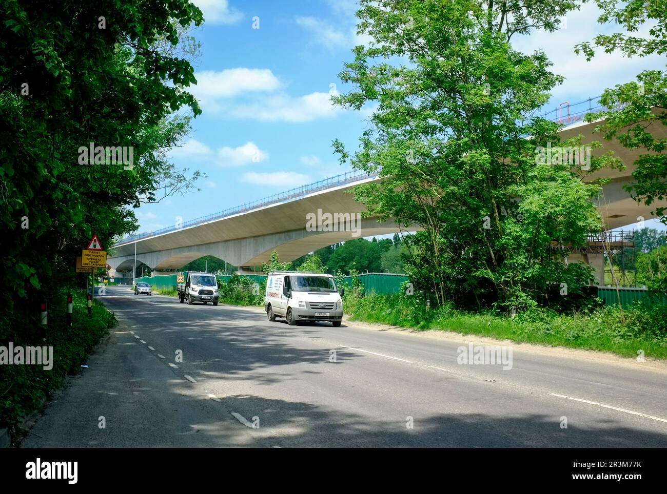 A nearly completed part of the HS2 railway Bridge or Viaduct between Denham, Buckinghamshire and, West Hyde, Hertfordshire. Stock Photo