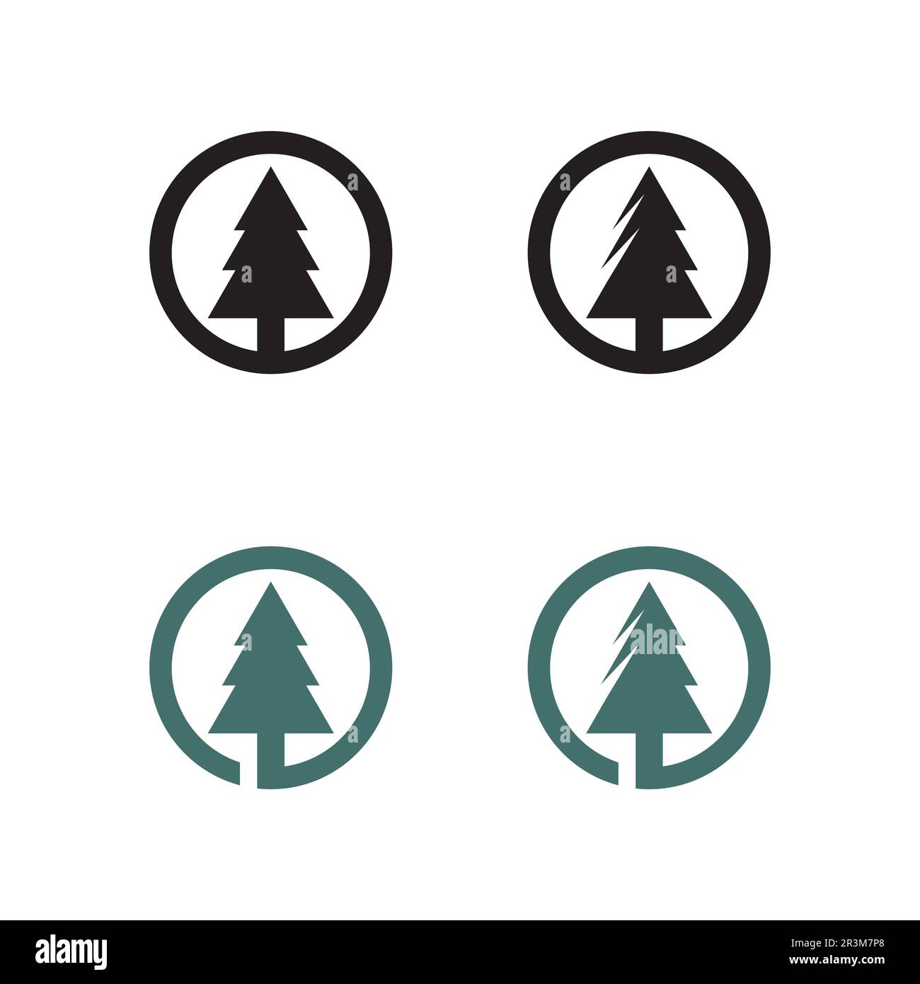 merry Christmas icon Tree vector illustration and logo design Stock Vector