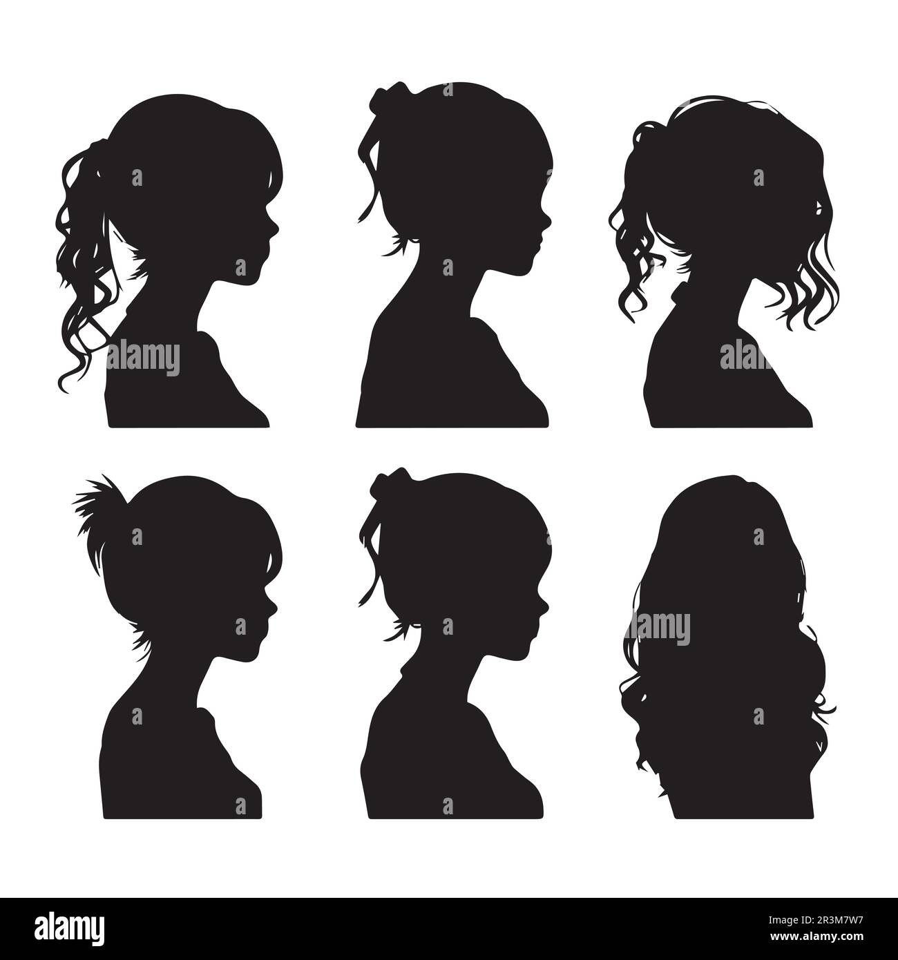A group of women is standing in silhouette vector illustration. Stock Vector