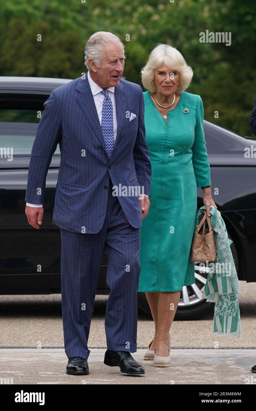 King Charles III and Queen Camilla arriving at Hillsborough Castle, Co