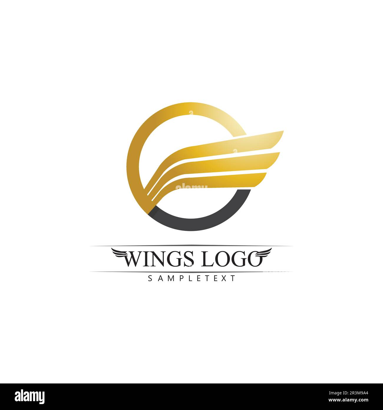 Falcon, eagle Logo and wings Template vector illustration design icon Stock Vector