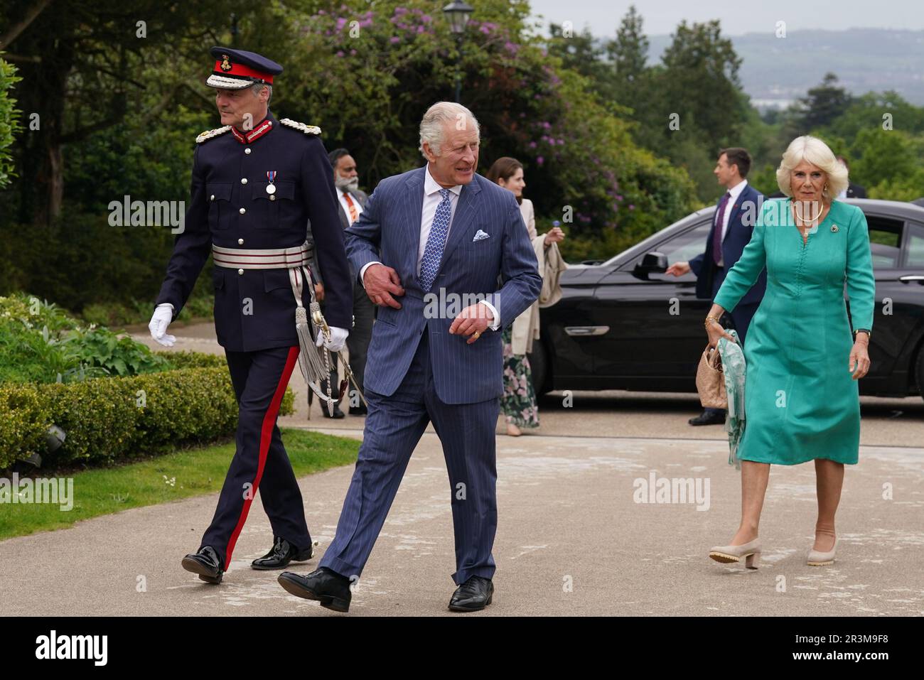 King Charles III and Queen Camilla arriving at Hillsborough Castle, Co