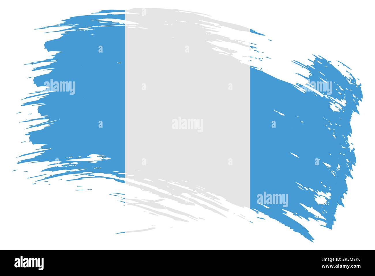 Guatemala brush stroke flag vector background. Hand drawn grunge style