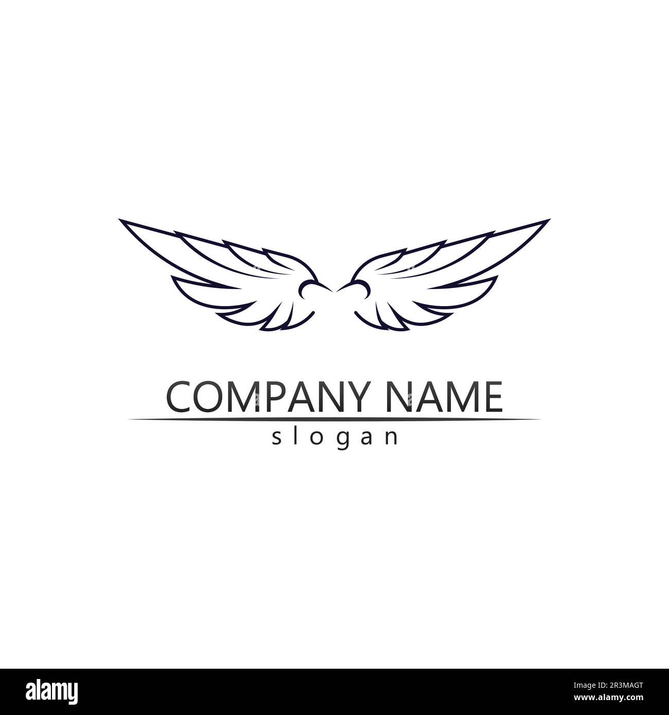 Black wing logo symbol for a professional designer Stock Vector