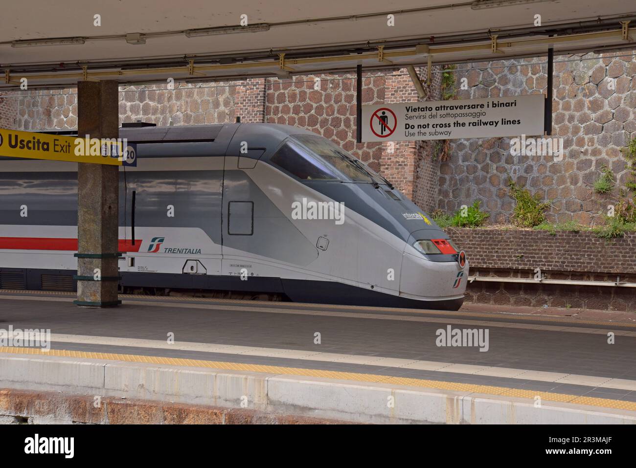 Trenitalia Intercity high speed passenger train waiting at the platform