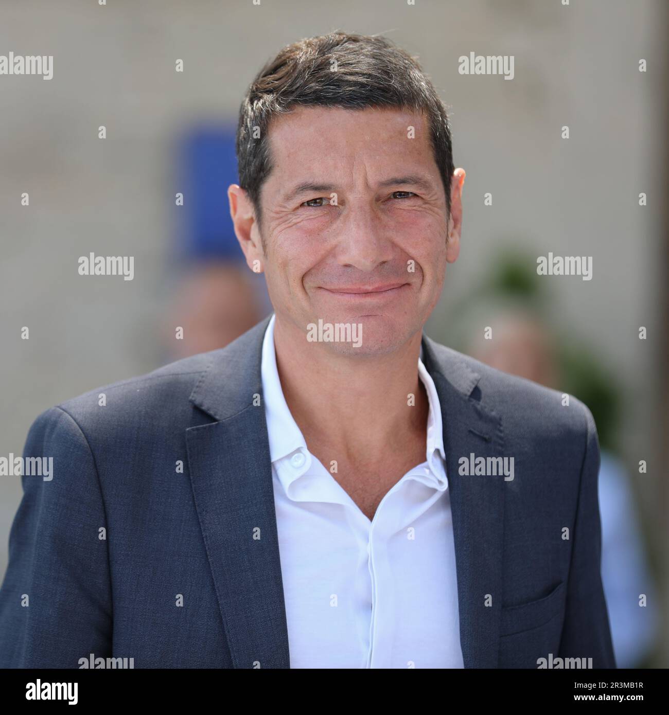 May 24, 2023, Cannes, Cote d'Azur, France: Cannes Mayor DAVID LISNARD attends the Aioli Lunch he hosts during the 76th Annual Cannes Film Festival at Place du Suquet on May 24, 2023 in Cannes, France (Credit Image: © Mickael Chavet/ZUMA Press Wire) EDITORIAL USAGE ONLY! Not for Commercial USAGE! Stock Photo
