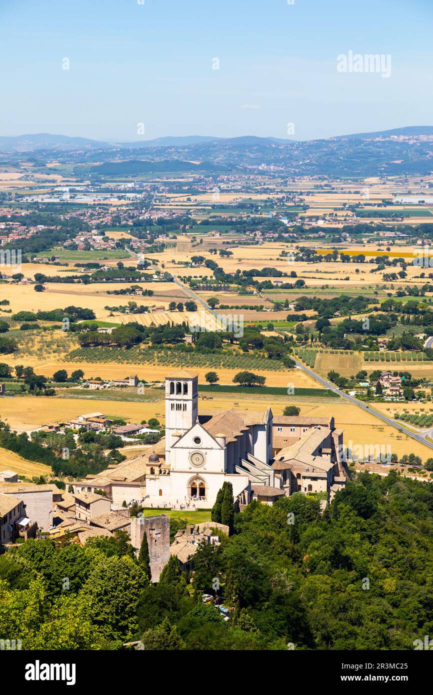 Assisi village in Umbria region, Italy. The town is famous for the most ...