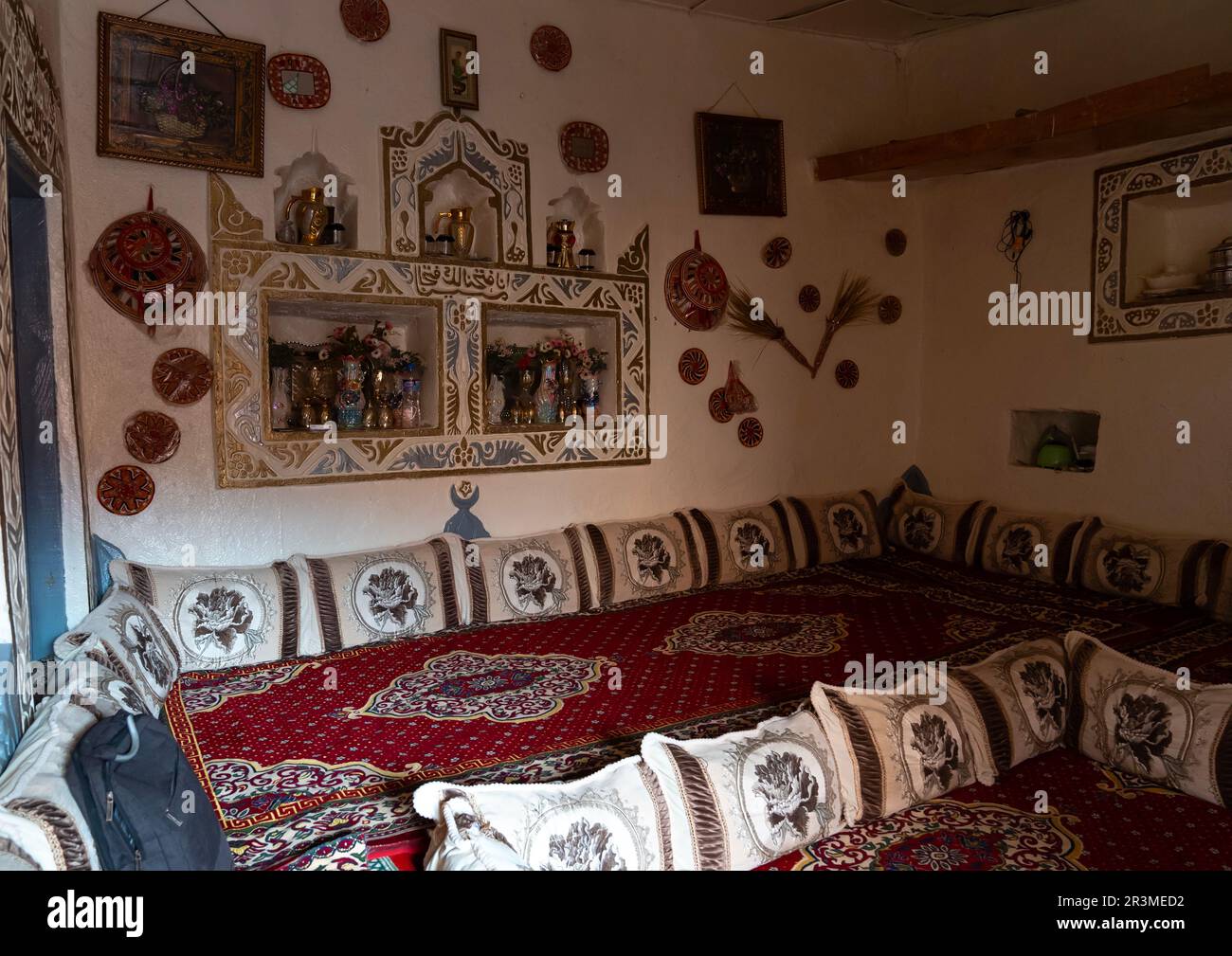 Decoration Inside an Harari House, Harari Region, Harar, Ethiopia Stock Photo
