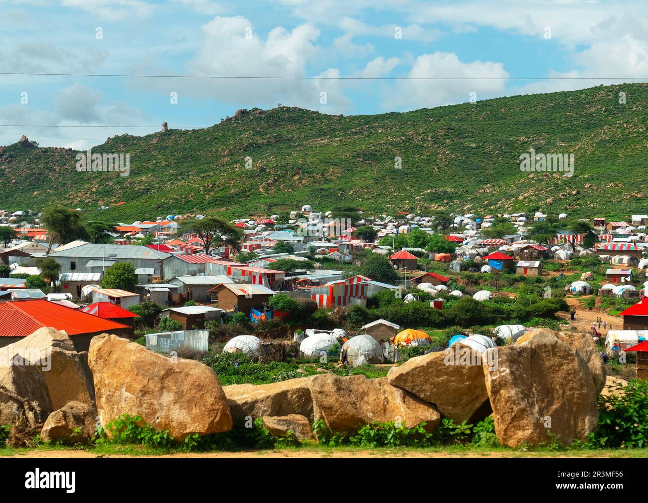 Refugee camp of somali people, Oromia, Babile, Ethiopia Stock Photo