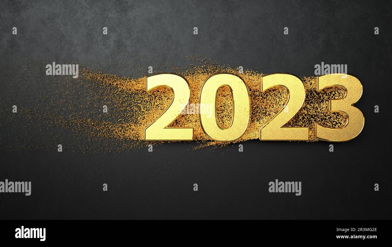 2023 Golden Numbers Stock Photo