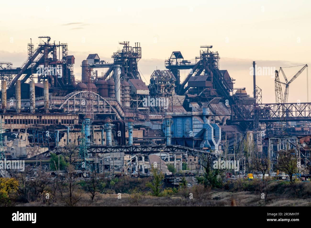 Azovstal plant destroyed during the war in Mariupol Ukraine Stock Photo