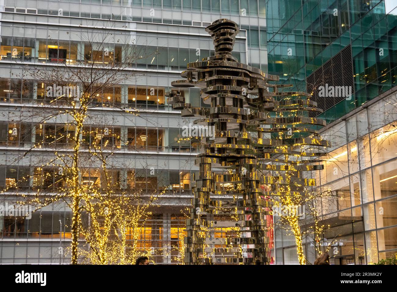 public sculpture in Verizon Plaza at three Bryant Park in Manhattan NYC Stock Photo