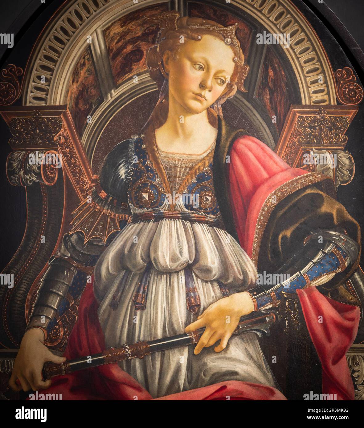 Alessandro Botticelli - Fortitude, 1470. Renaissance art in Uffizi Museum Stock Photo
