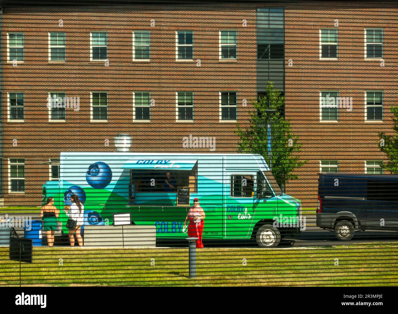 food truck at Colby College campus in Waterville Maine Stock Photo