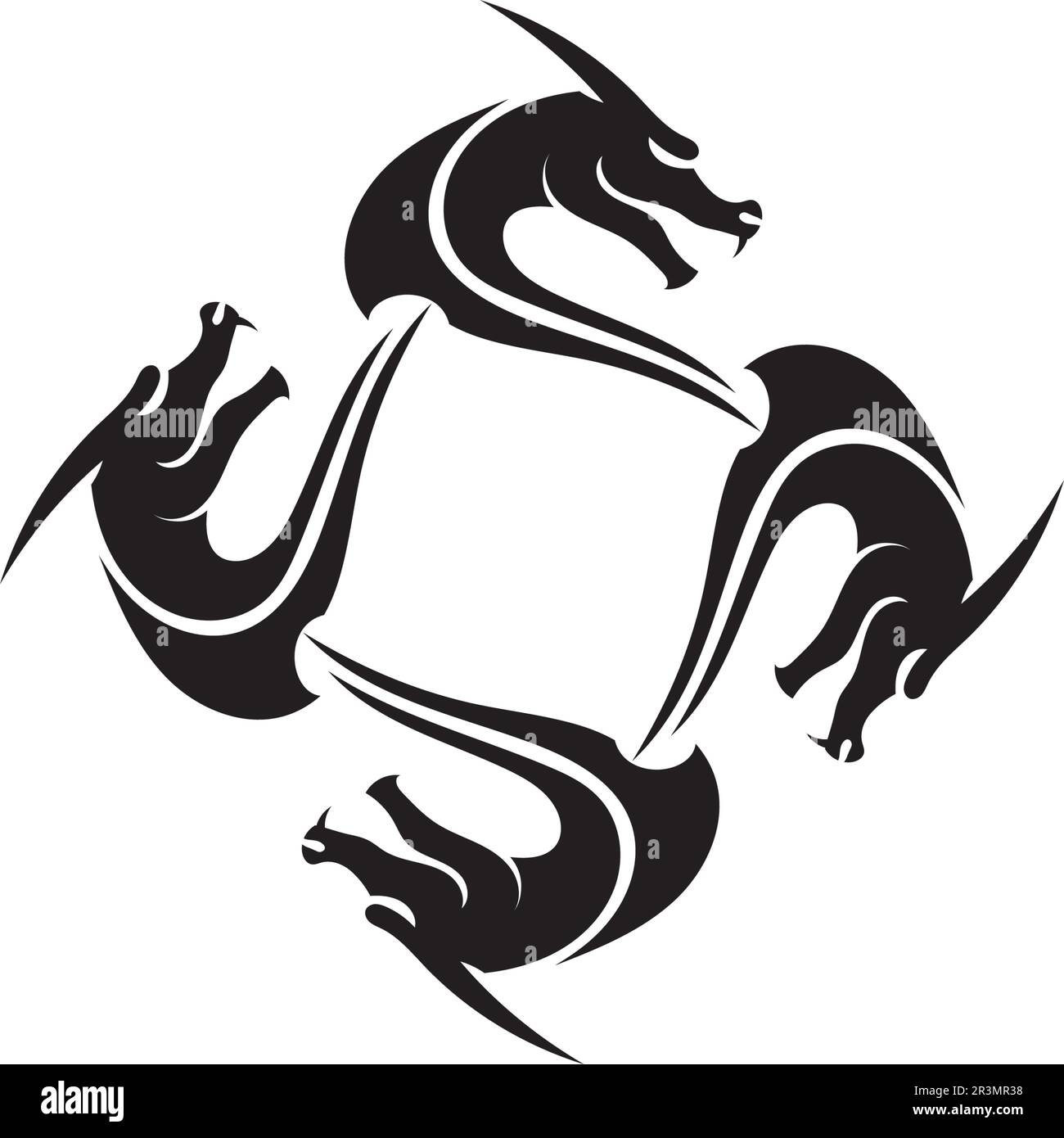 Green dragon symbol vector Black and White Stock Photos & Images - Alamy