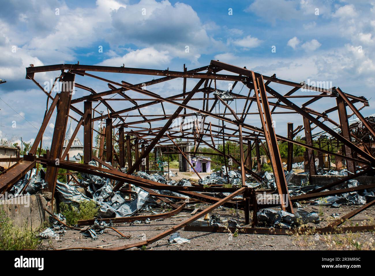 The storage shed for agricultural vehicle located in Dolyna village was ...