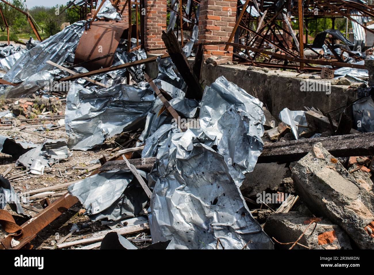 The storage shed for agricultural vehicle located in Dolyna village was ...