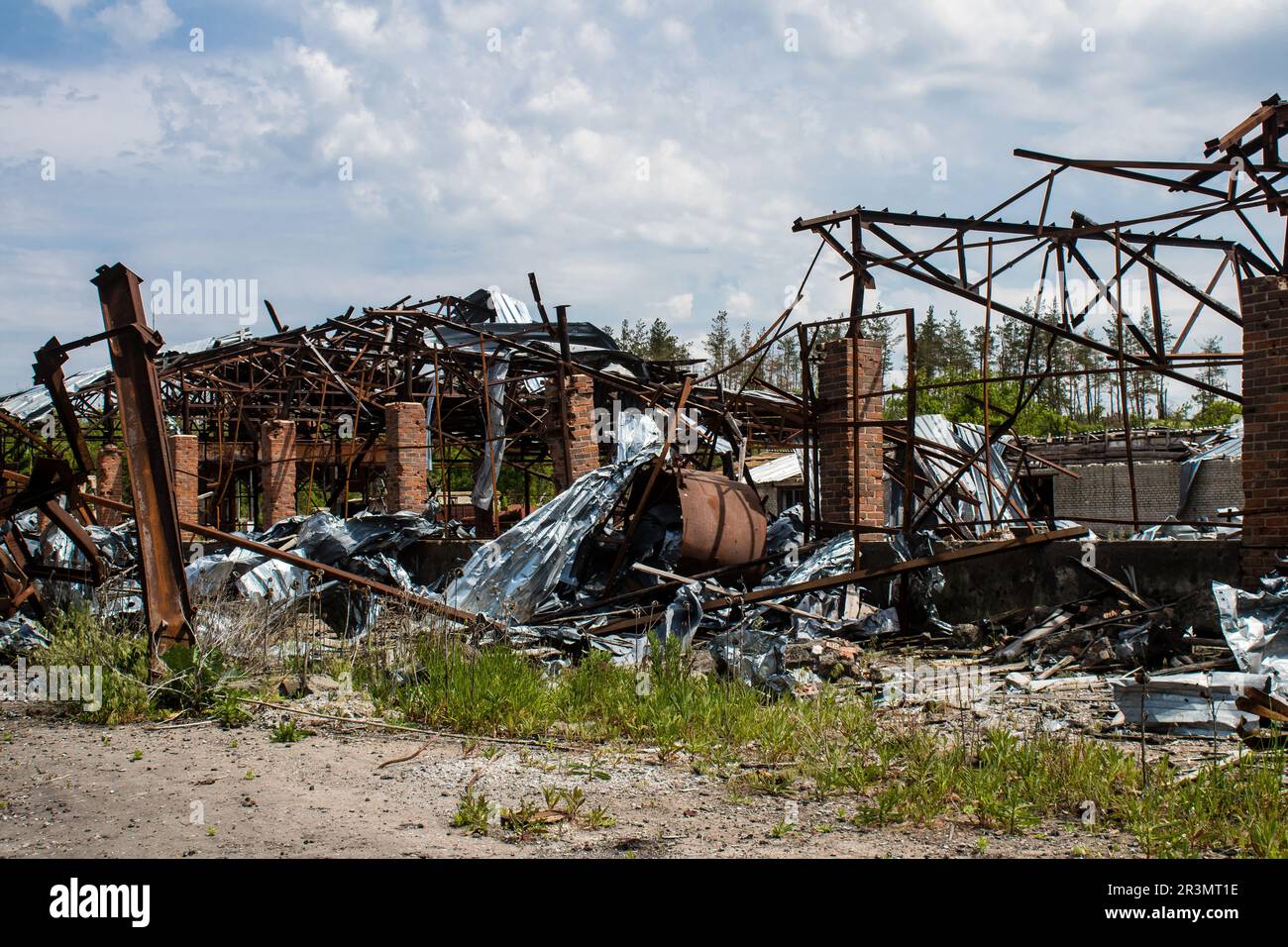 The storage shed for agricultural vehicle located in Dolyna village was ...