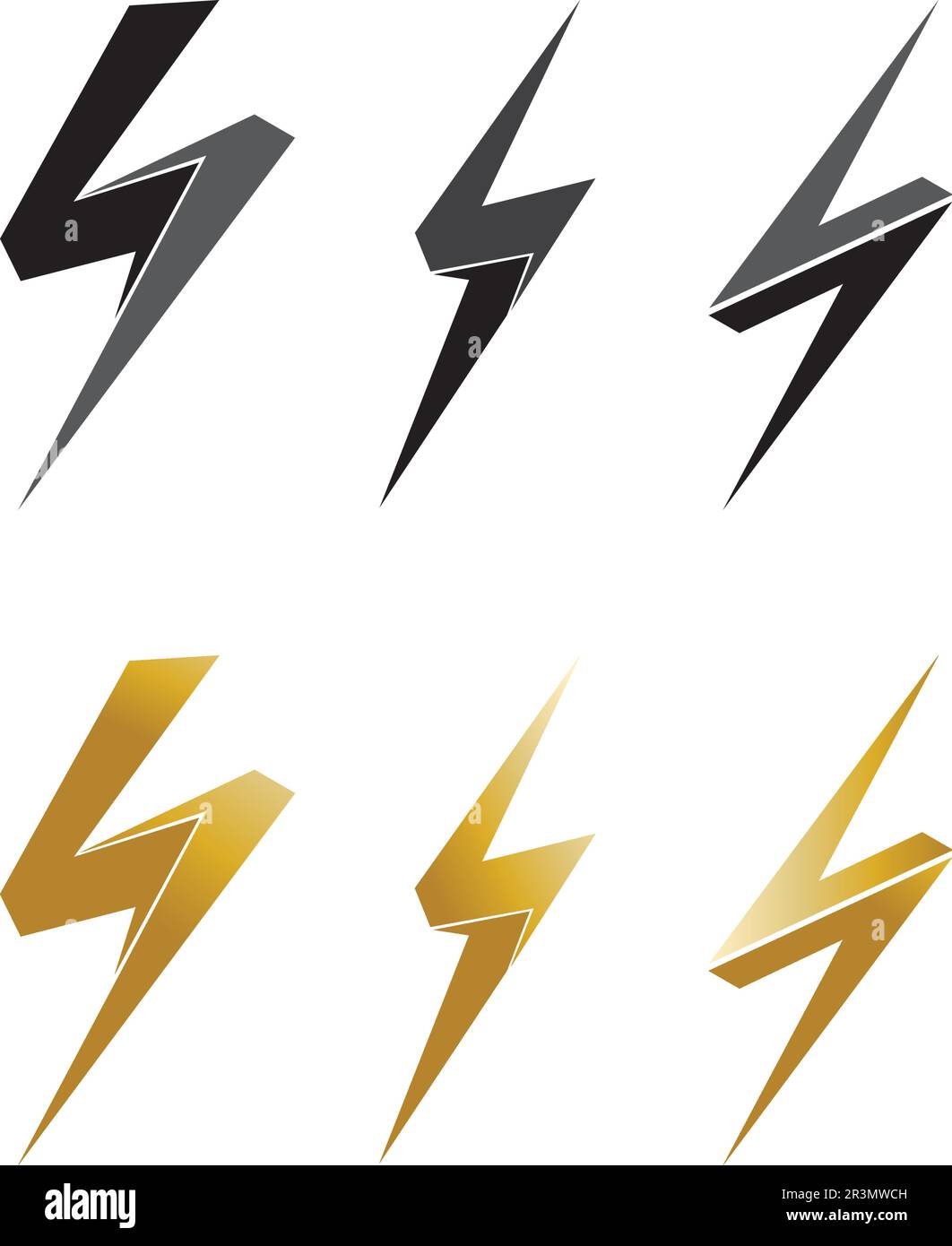 electric Vector lightning icon logo and symbols Stock Vector Image ...