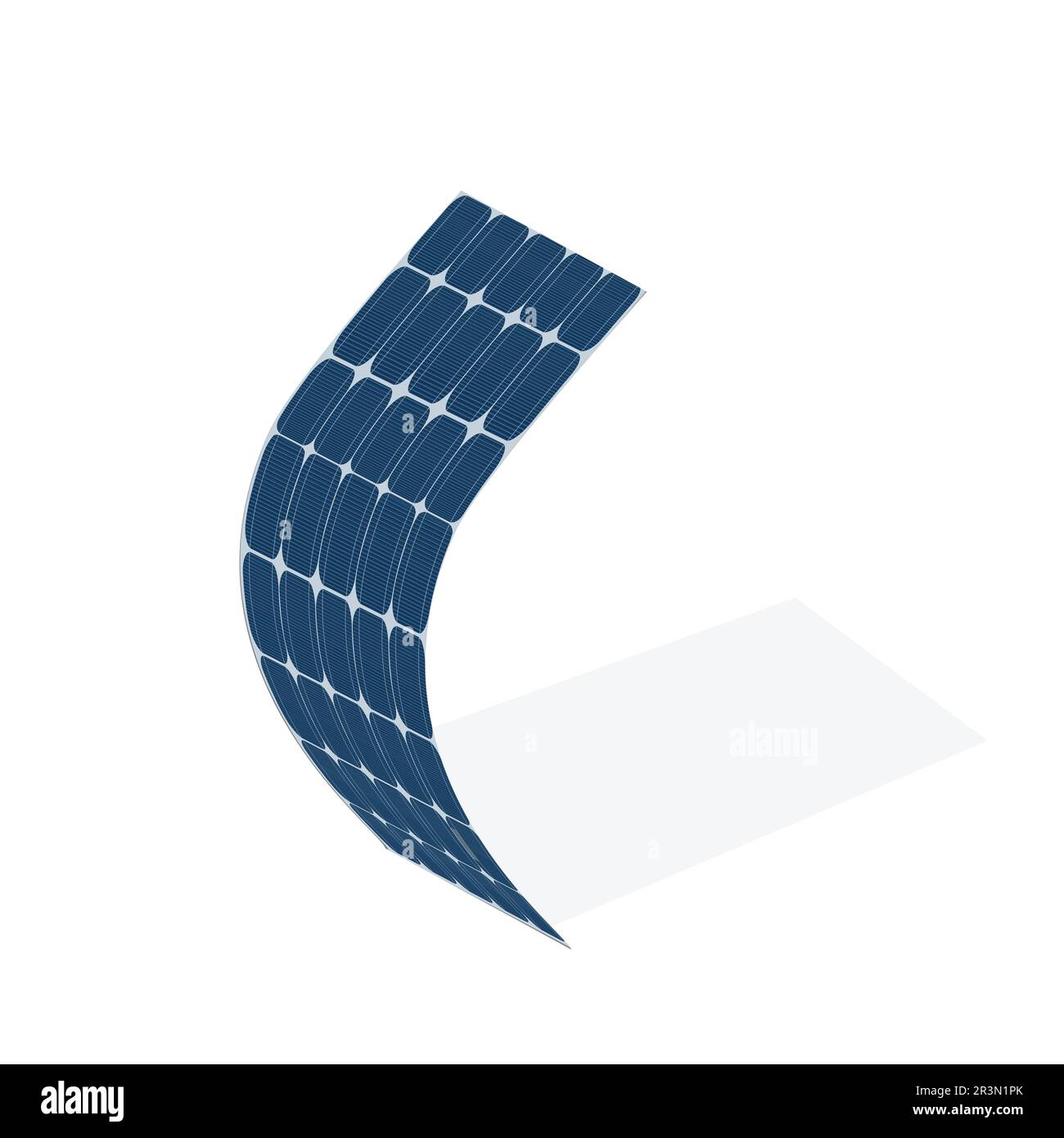 vector design of thin flexible solar panel , solar panel innovation concept Stock Vector