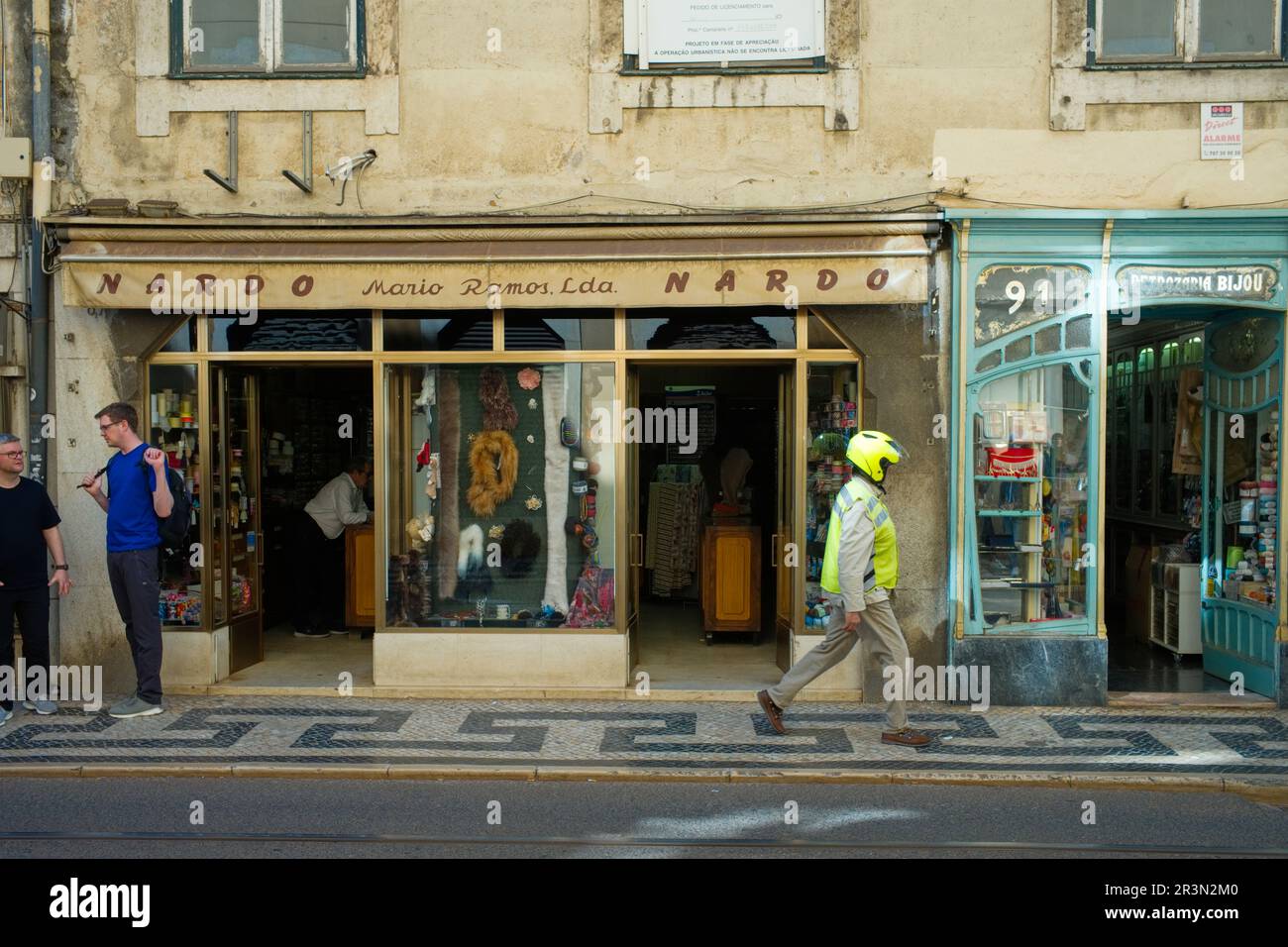 Traditional haberdashery shop on the Rua da Conceição in the centre of ...