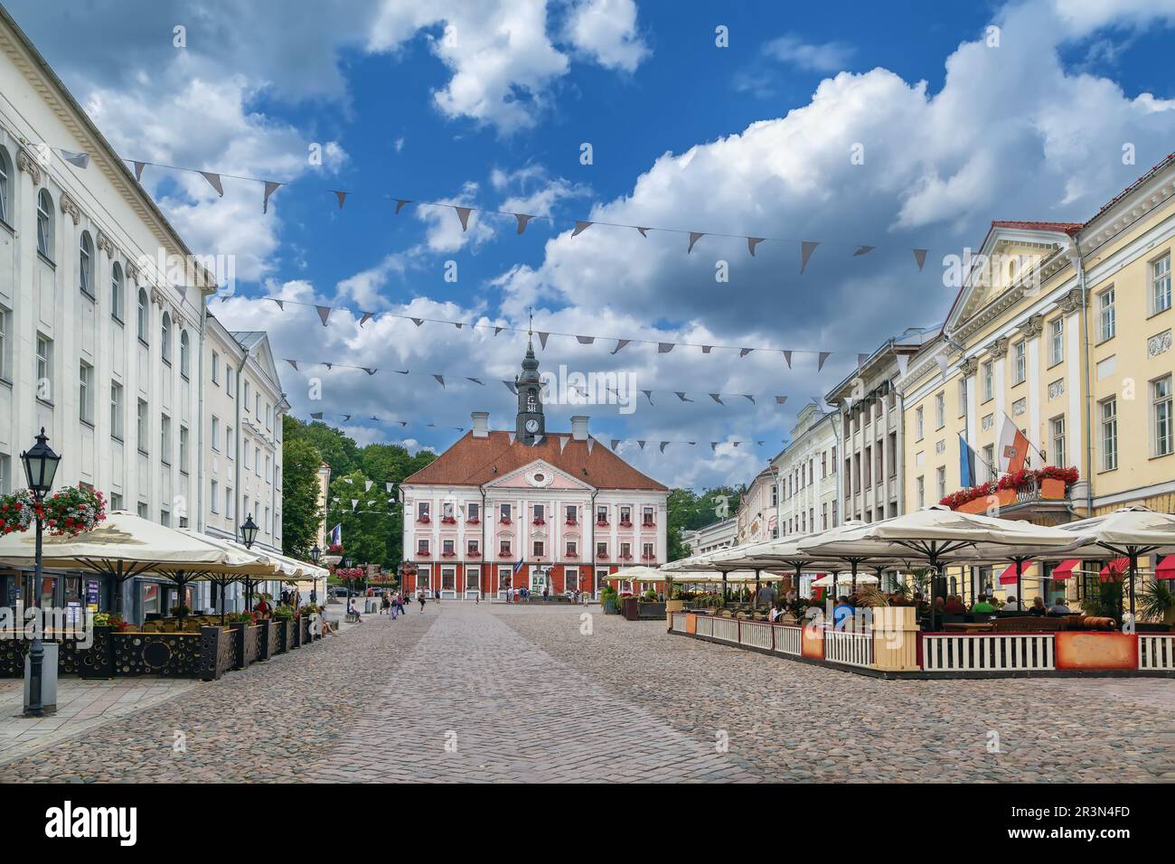 Town hall square, Tartu, Estonia Stock Photo