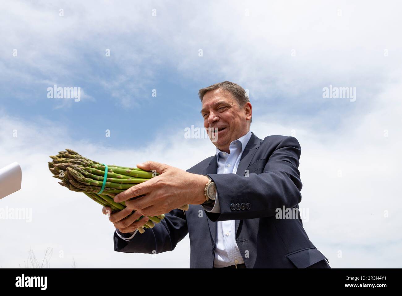 Luis Planas. Minister of Agriculture, Fisheries, Food and the Environment of Spain. Public figure on the street. Photography. MADRID, SPAIN - MAY 23, Stock Photo