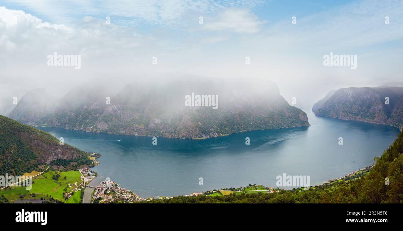 Stegastein Viewpoint view, Aurland, Norway Stock Photo