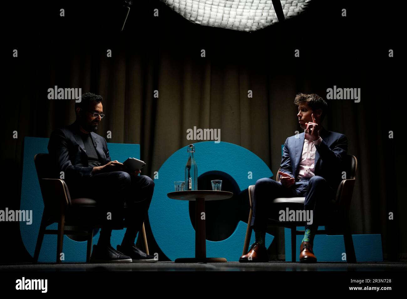 OpenAI's CEO Sam Altman, right, the founder of ChatGPT and creator of ...
