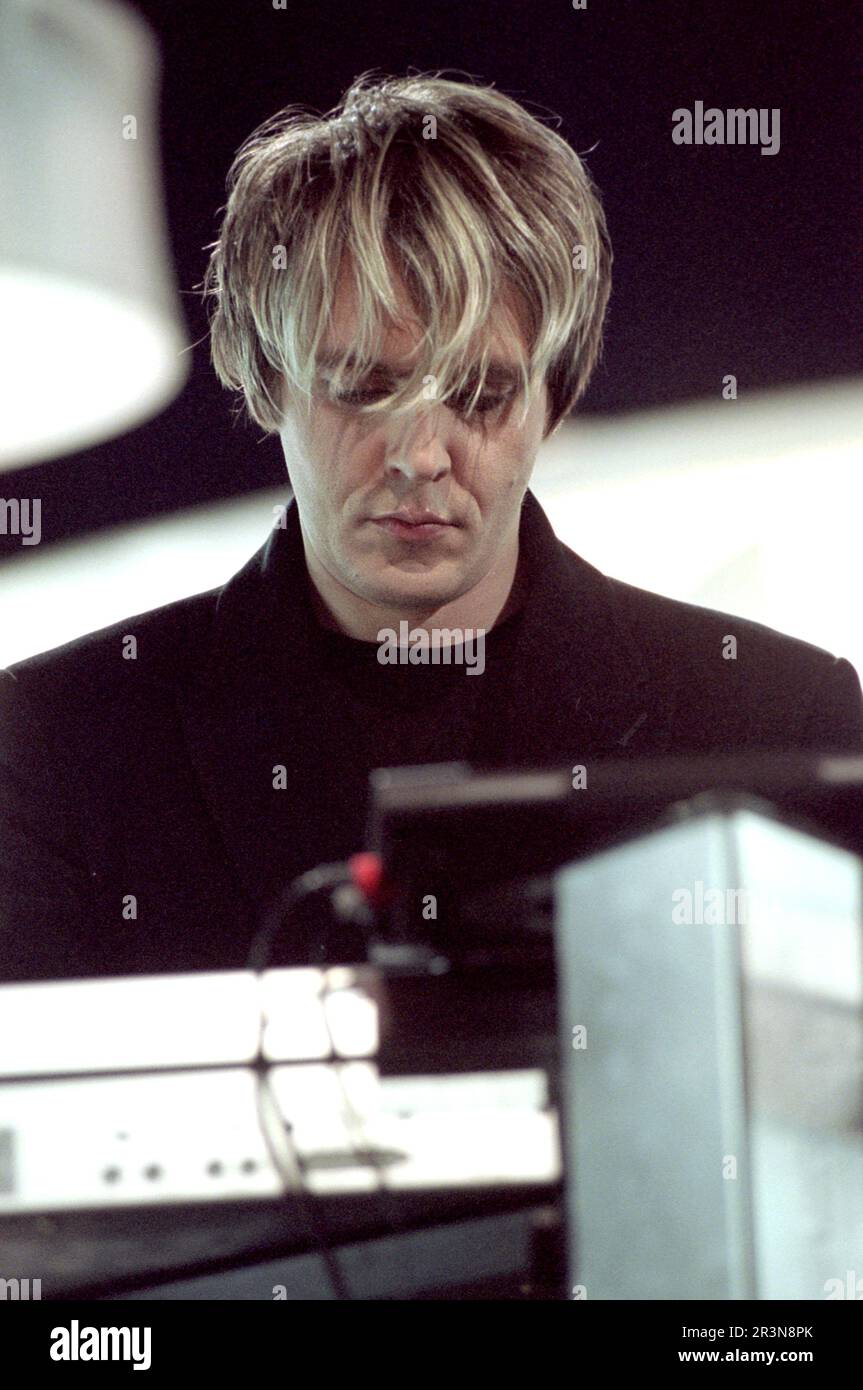 Milan Italy 2000-03-31 : Nick Rhodes keyboardist of Duran Duran live concert at the Sonic telecast Stock Photo