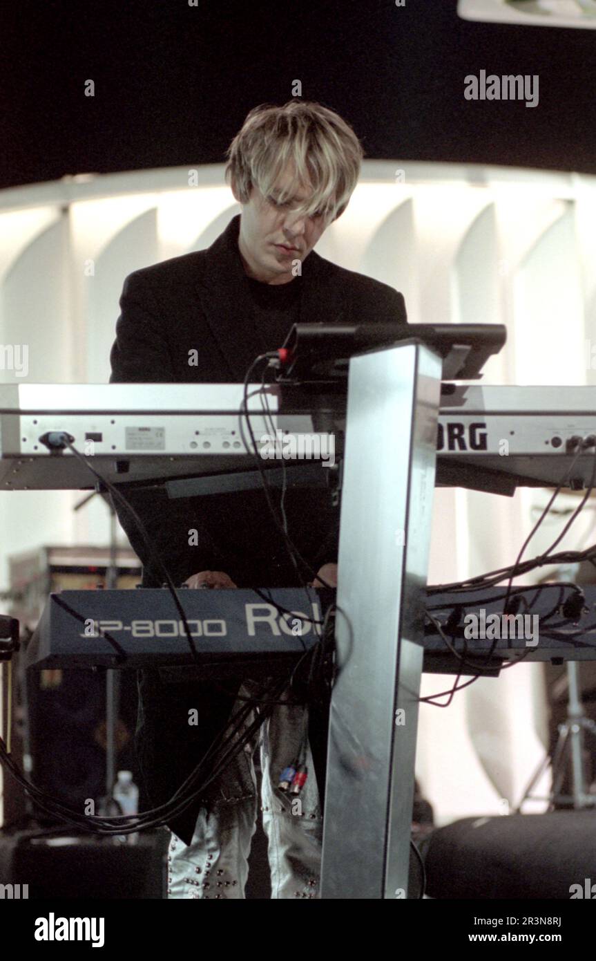 Milan Italy 2000-03-31 : Nick Rhodes keyboardist of Duran Duran live concert at the Sonic telecast Stock Photo