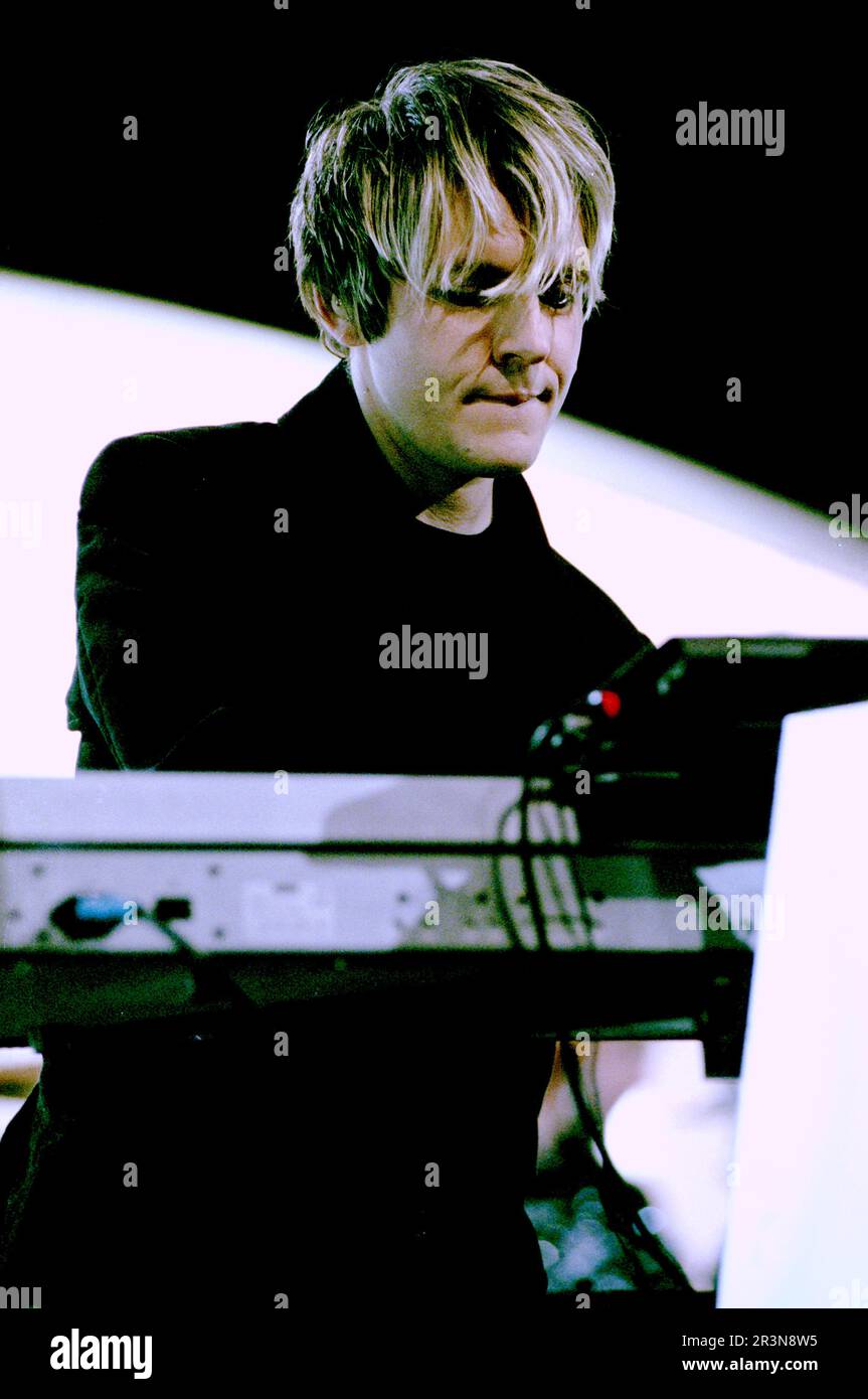 Milan Italy 2000-03-31 : Nick Rhodes keyboardist of Duran Duran live concert at the Sonic telecast Stock Photo