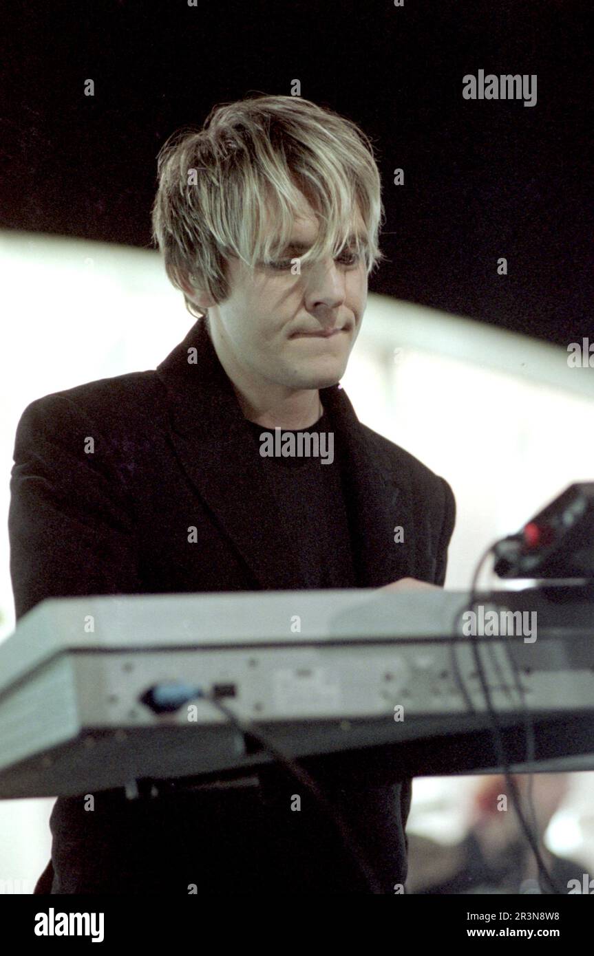 Milan Italy 2000-03-31 : Nick Rhodes keyboardist of Duran Duran live concert at the Sonic telecast Stock Photo