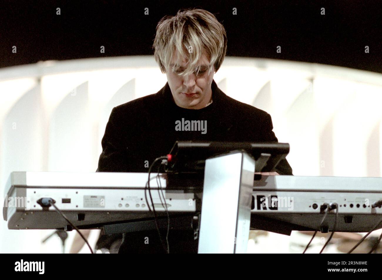 Milan Italy 2000-03-31 : Nick Rhodes keyboardist of Duran Duran live concert at the Sonic telecast Stock Photo