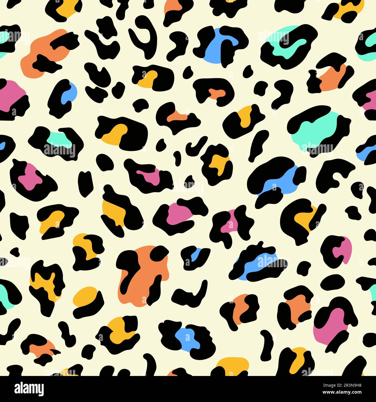 Abstract Hand Drawing Leopard skin. Seamless pattern Stock Vector