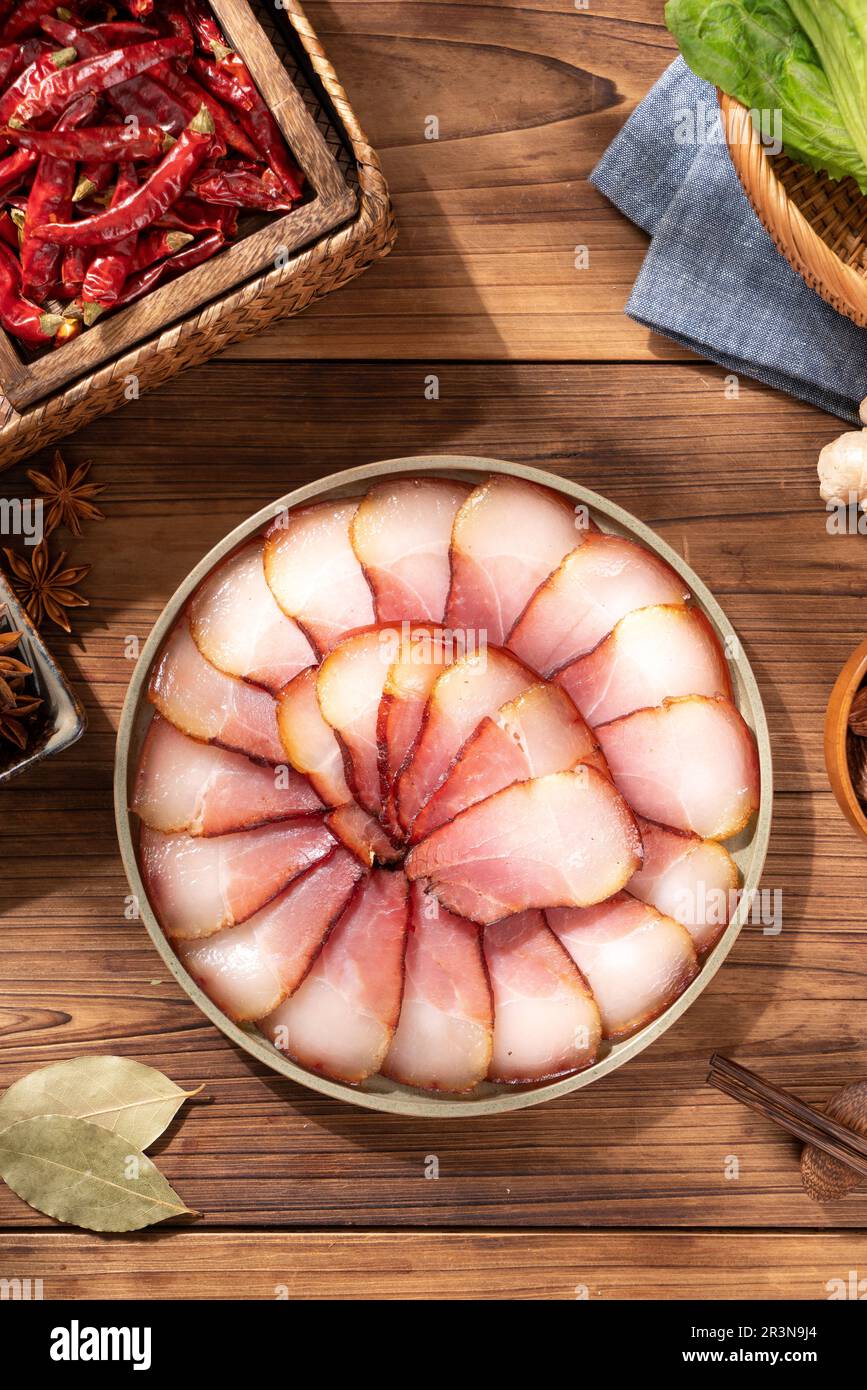 Chinese food Preserved Pork，smoked Bacon，cured meat Stock Photo Alamy